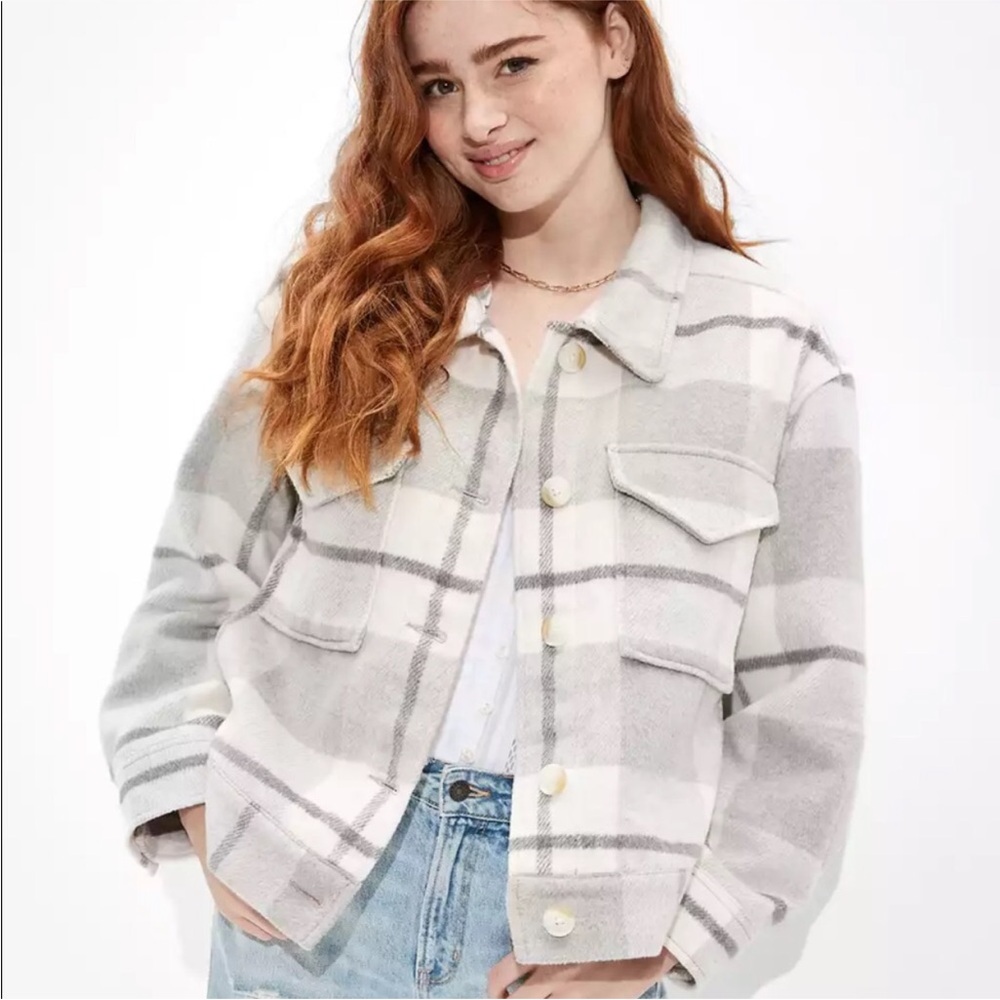 AE - Plaid Button-Up Shacket - Picture 10 of 10